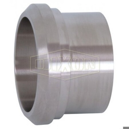 Dixon Weld Ferrule, Long, Series: 14A, Ferrule, 1-1/2 in Nominal, Plain Beveled Seat, 304 SS, 1-1/2 in L, 14A-G150